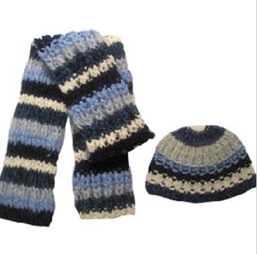 warm Knitted scarf  set